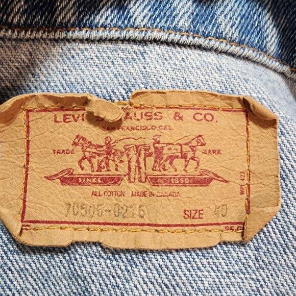 Levis Trucker Denim Jean Jacket Med wash Mens Size 40 - Picture 3 of 5